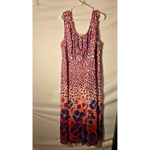 DressBarn Floral Sleeveless Womens Size 16 Dress Lined Maxi Long Romantic